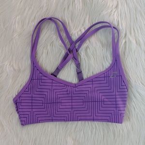 Lorna Jane Purple Geometric Racerback Sports bra